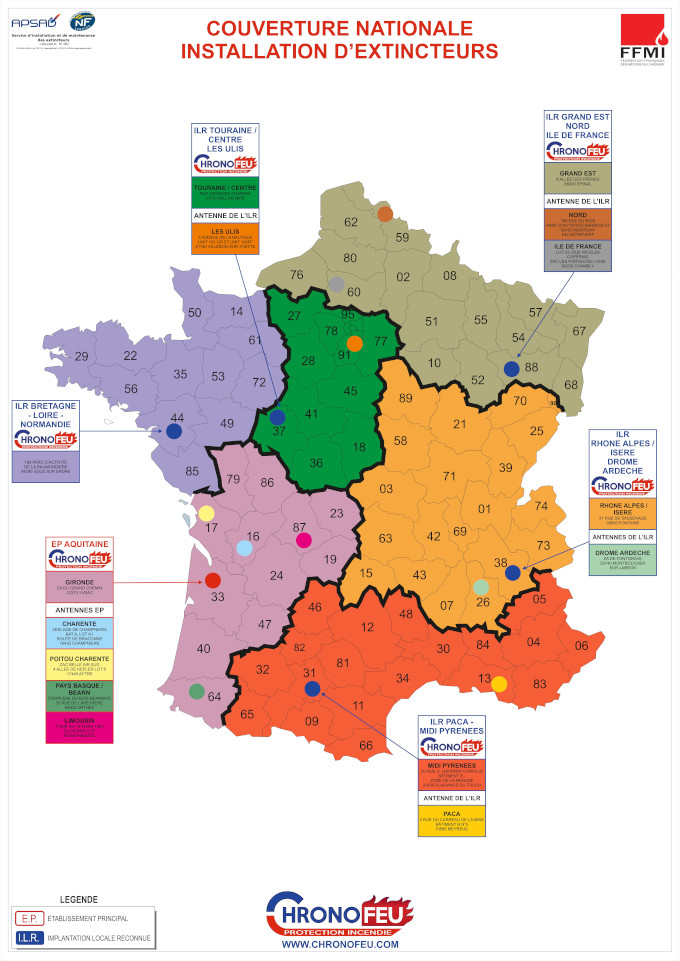 Couverture nationale - Installation extincteurs