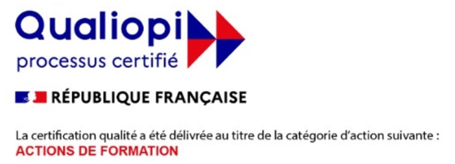 Qualiopi processus certifié République Française - certification qualité délivrée au titre des actions de formation.