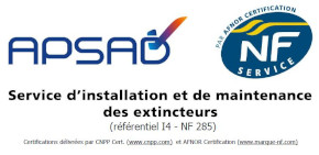 APSAD par AFNOR Certifications NF Service - Service d'installation et de maintenance des extincteurs